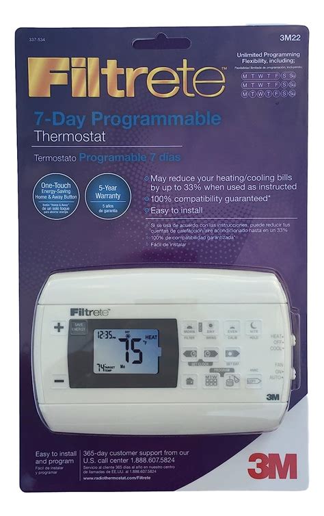 filtrete 7 day programmable thermostat